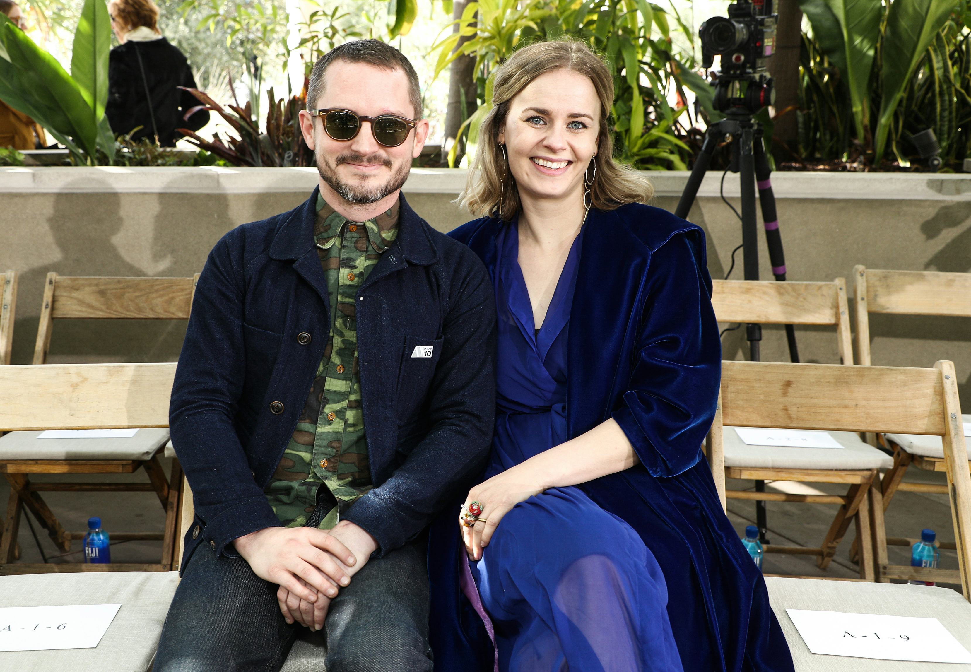 Elijah Wood and Mette-Marie Kongsved at a fashion show