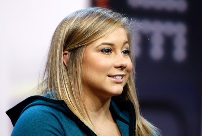 NEW YORK, NY - OCTOBER 15:  Olympic athlete Shawn Johnson speaks during the NikeFuel Forum at Spring...