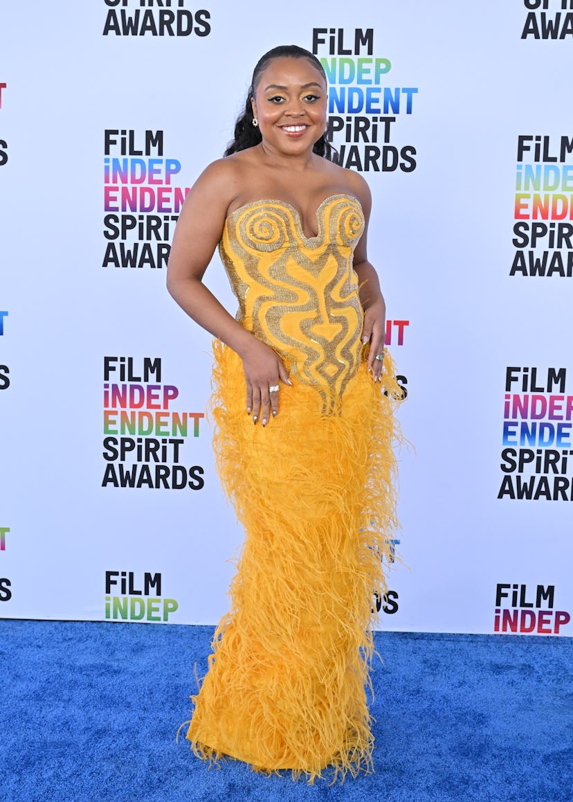 Quinta Brunson style at the 2023 Film Independent Spirit Awards.