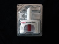 NEW YORK, NEW YORK - SEPTEMBER 01: In this photo illustration, A Narcan nasal overdose kit, given ou...