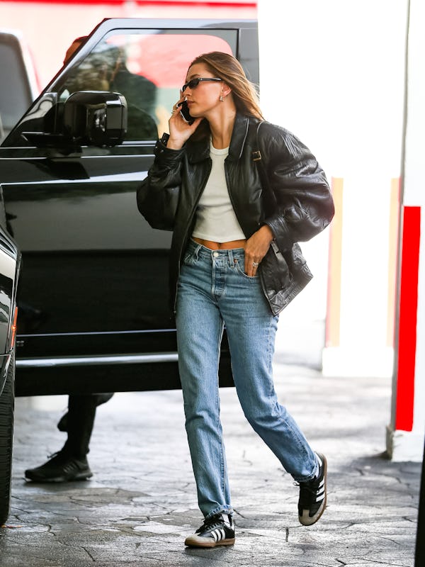 LOS ANGELES, CA - JANUARY 18: Hailey Bieber is seen on January 18, 2023 in Los Angeles, California. …