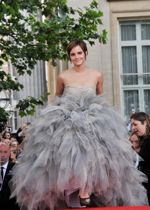 Emma Watson attends the "Harry Potter And The Deathly Hallows Part 2" world premiere on July 7, 2011...