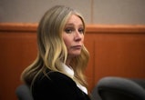 US actress Gwyneth Paltrow sits in court during an objection by her attorney at her trial, March 27,...