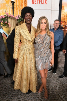 Jodie Turner-Smith and Jennifer Aniston attend the Netflix Premiere of Murder Mystery 2 