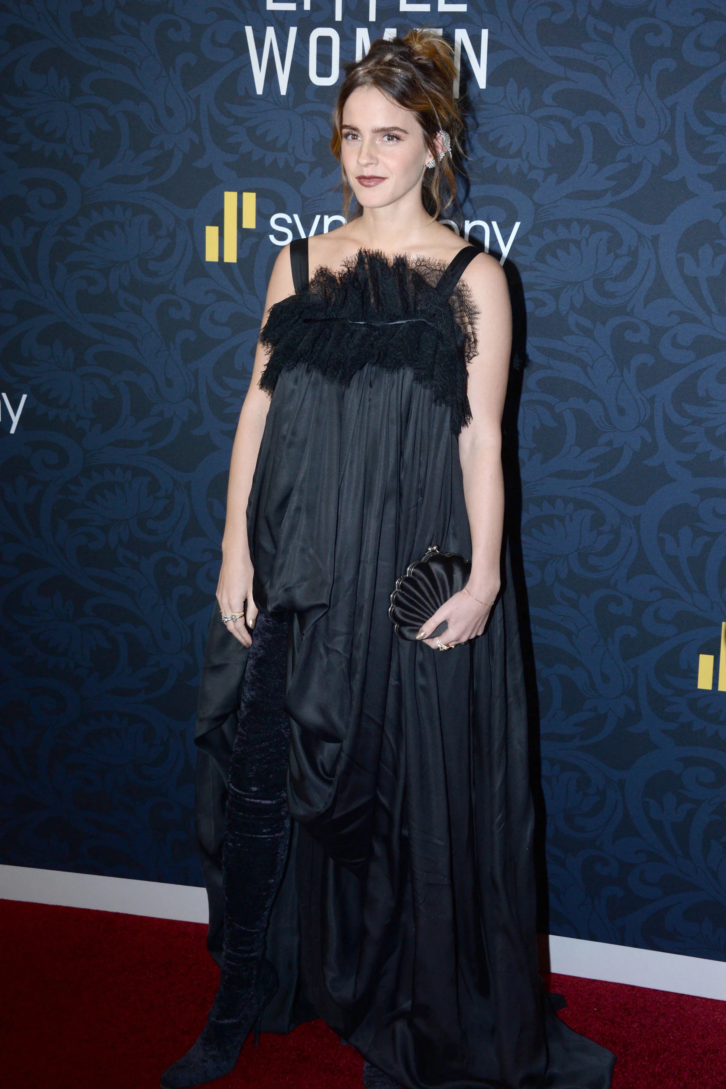 emma watson navy blue dress Dark Navy Emma Watson Long Dress Prom Celebrity Formal Gown Noah Premi   Hoprom