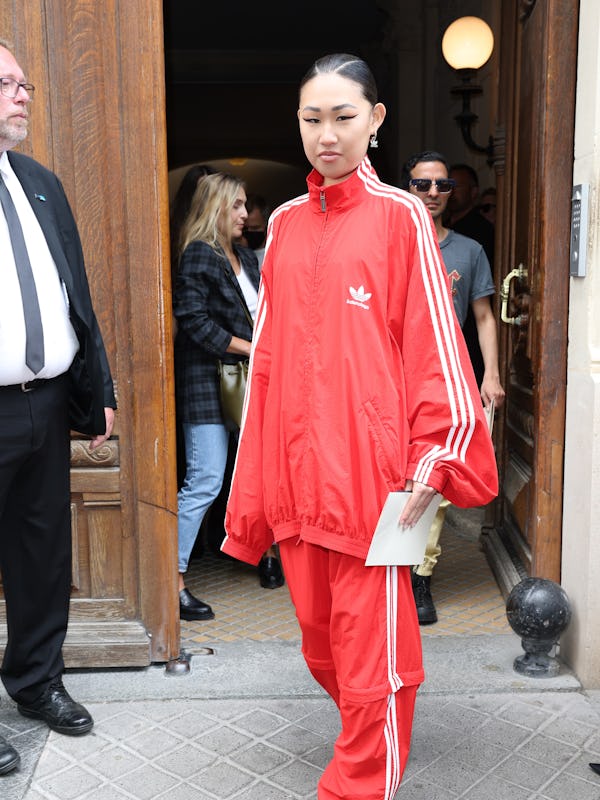 PARIS, FRANCE - JULY 06: Jaime Xie departs at Balenciaga on July 06, 2022 in Paris, France. (Photo b…
