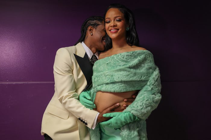 HOLLYWOOD, CA - MARCH 12: ASAP Rocky and Rihanna backstage at the 95th Academy Awards at the Dolby T...