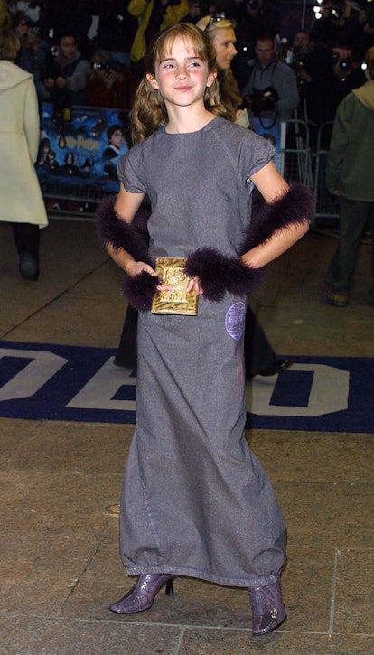 Emma Watson arrives at the premiere of "Harry Potter and the Philosopher's Stone" in November 2001.