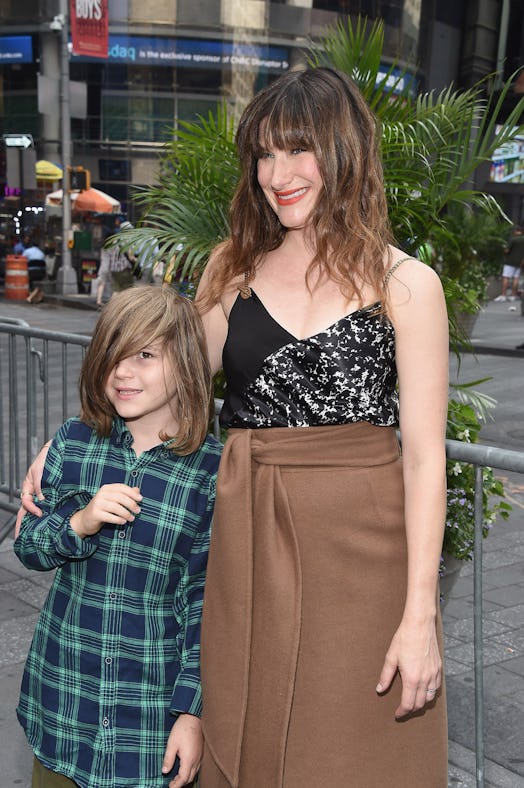 NEW YORK, NY - JULY 28:  Cast members of the film 'Bad Moms,' Kathryn Hahn and son Leonard Sandler p...
