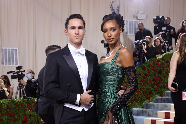 Juan David Borrero and Jasmine Tookes attends "In America: An Anthology of Fashion." 