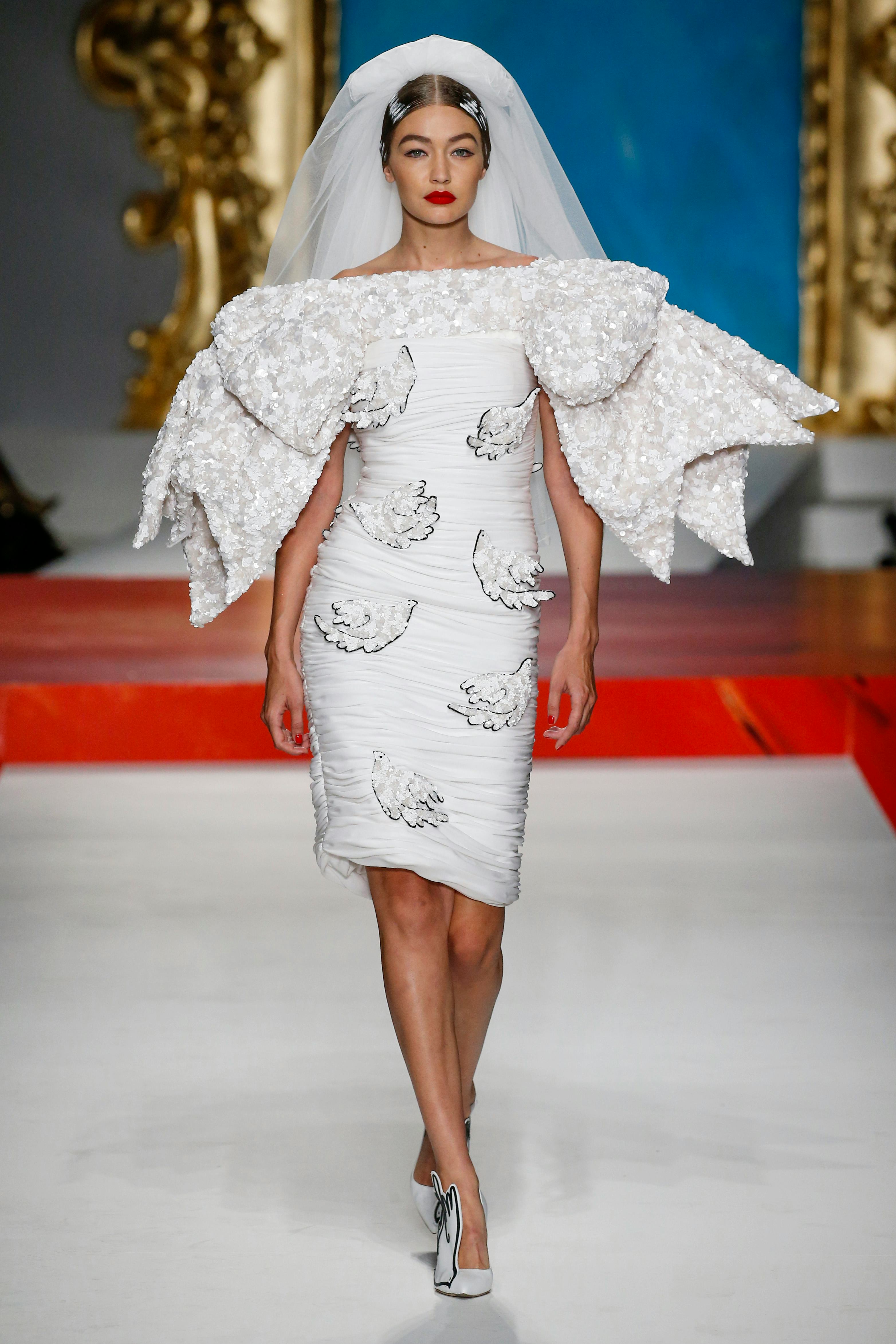 Gigi Hadid walked the Moschino Spring 2020 show.