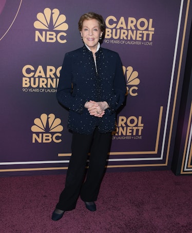 Julie Andrews arrives at the NBC's "Carol Burnett: 90 Years Of Laughter + Love" Birthday Special .