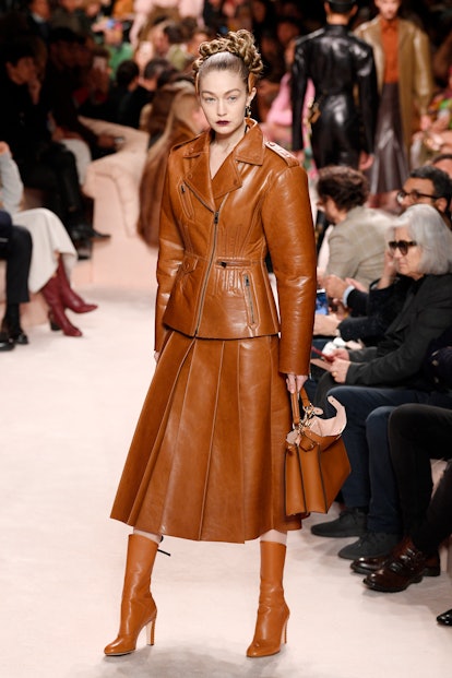 Gigi Hadid on the Fendi Fall 2020 catwalk.