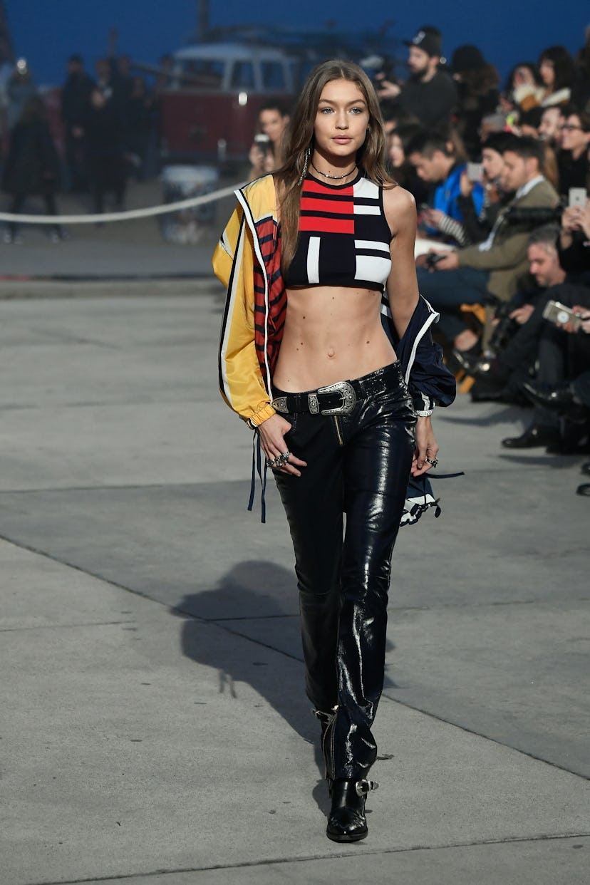 VENICE, CA - FEBRUARY 08:  Model Gigi Hadid walks the runway at the TommyLand Tommy Hilfiger Spring ...
