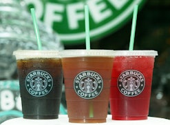 Three iced Starbucks teas, in a story about the Starbucks order to induce labor.