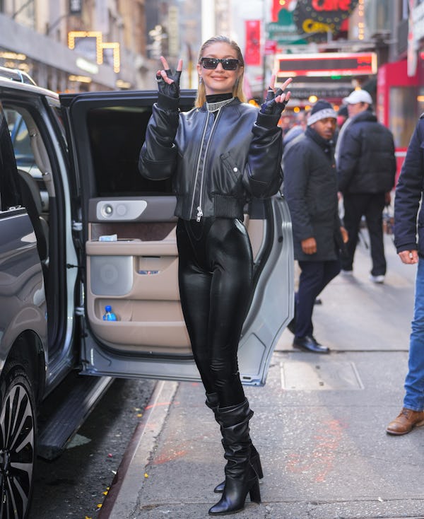 NEW YORK, NEW YORK - FEBRUARY 27: Gigi Hadid is seen outside “Good Morning America” on February 27, …