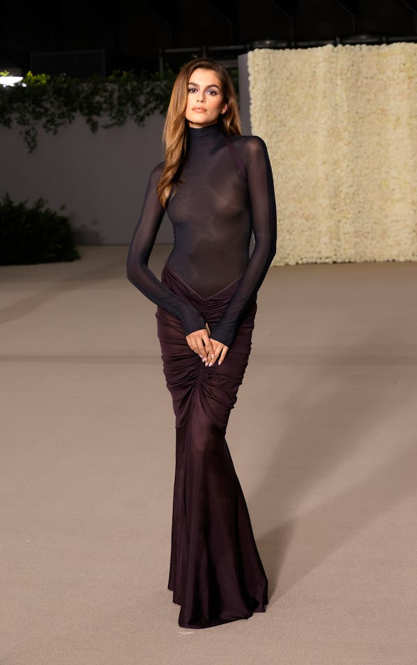 LOS ANGELES, CALIFORNIA - OCTOBER 15:Kaia Gerber attends the 2nd Annual Academy Museum Gala at Acade…