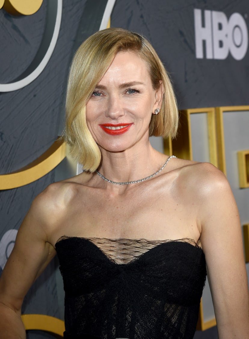 Naomi Watts asymmetrical bob with side part at 2019 Emmys After Party