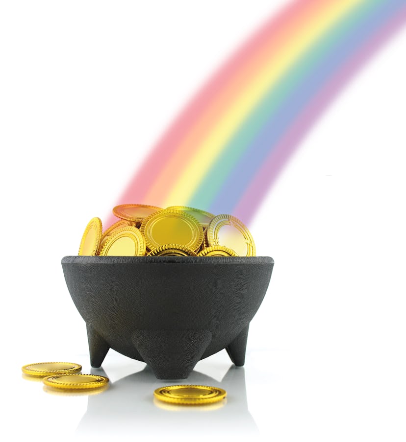 pot of gold and end of rainbow in article about st. patrick's day puns
