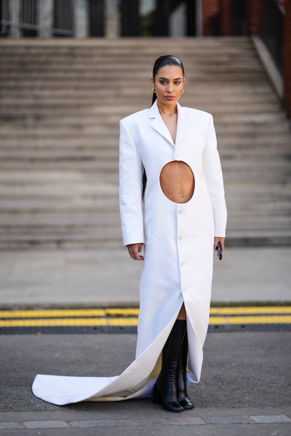 Paris Fashion Week street style saw navel cut-outs.