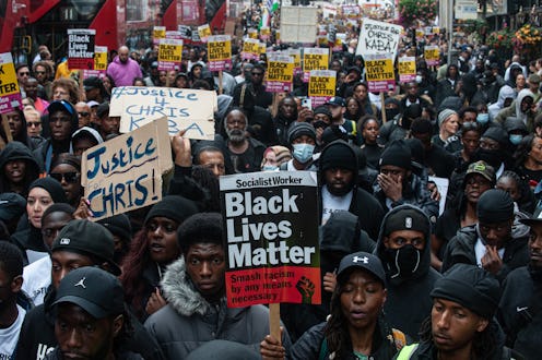 LONDON, ENGLAND - SEPTEMBER 10: Demonstrators march down Whitehall to Scotland Yard to protest the k…