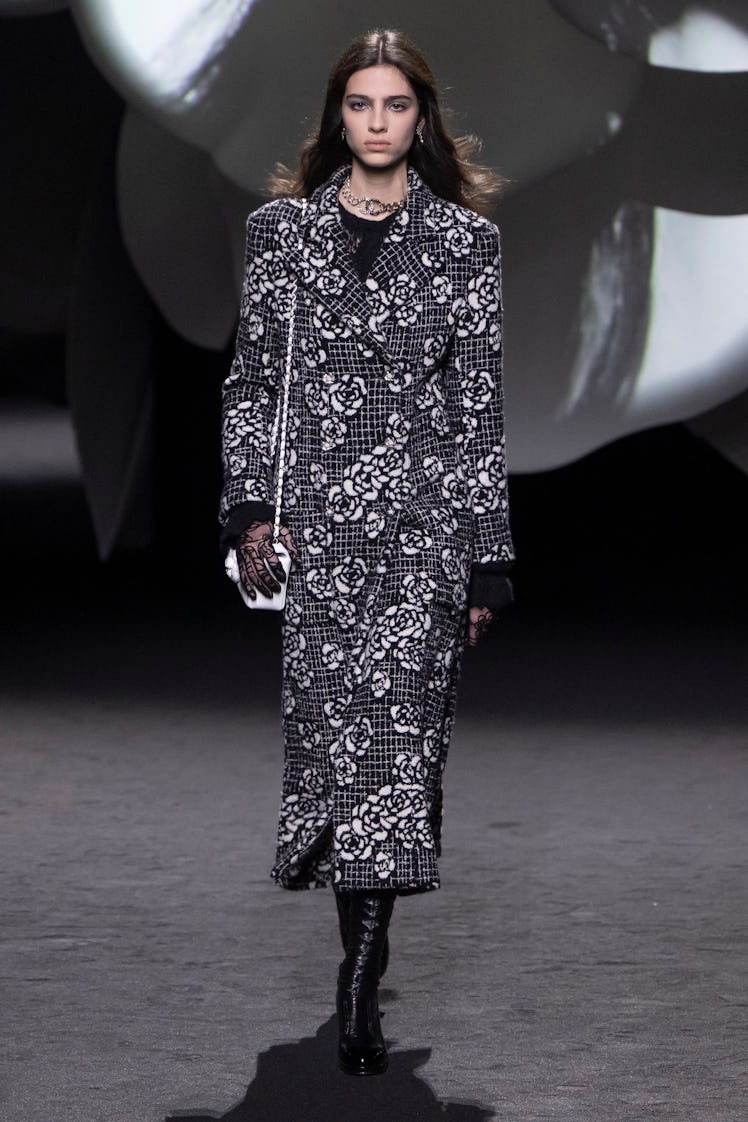 PARIS, FRANCE - MARCH 07: A model walks the runway during the Chanel Ready to Wear Fall/Winter 2023-...