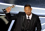 HOLLYWOOD, CALIFORNIA - MARCH 27: Will Smith accepts the Actor in a Leading Role award for ‘King Ric...