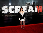NEW YORK, NEW YORK - MARCH 06: Jenna Ortega attends the world premiere of Paramount's "Scream VI" at...