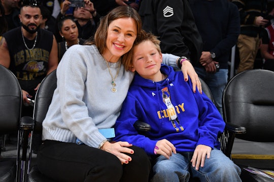 Jennifer Garner took son Samuel to a basketball game.