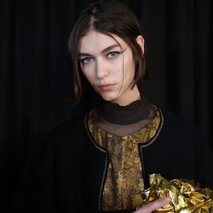 Backstage at Dries Van Noten Fall 2023 Ready To Wear Runway Show on March 1, 2023 at Dôme de Paris i...