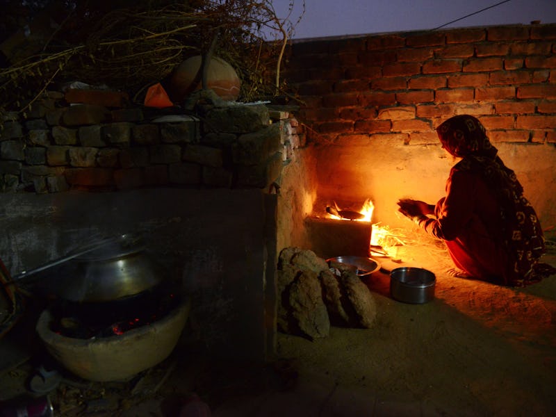 To go with Climate-warming-UN-COP21-India,FOCUS by Trudy Harris
In this photograph taken on Novembe...