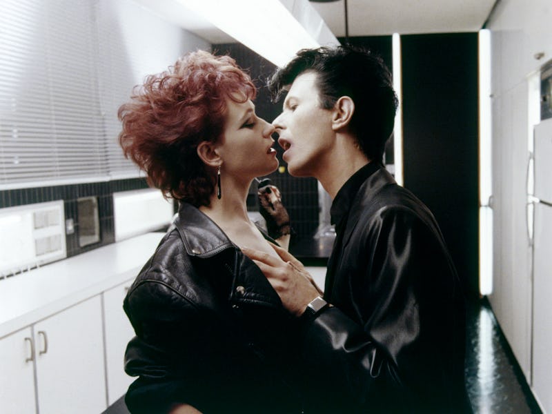 Ann Magnuson and David Bowie on the set of The Hunger. (Photo by Metro-Goldwyn-Mayer Pictures/Sunset...
