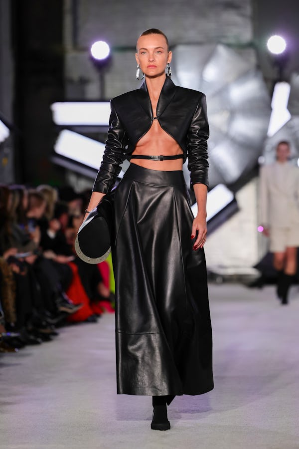 A model at Brandon Maxwell’s Fall 2023 show.