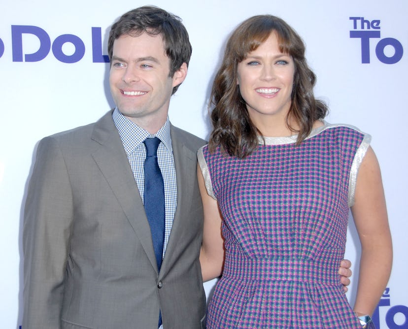 WESTWOOD, CA - JULY 23:  (L-R) Actor Bill Hader and wife director/writer Maggie Carey arrive at the ...