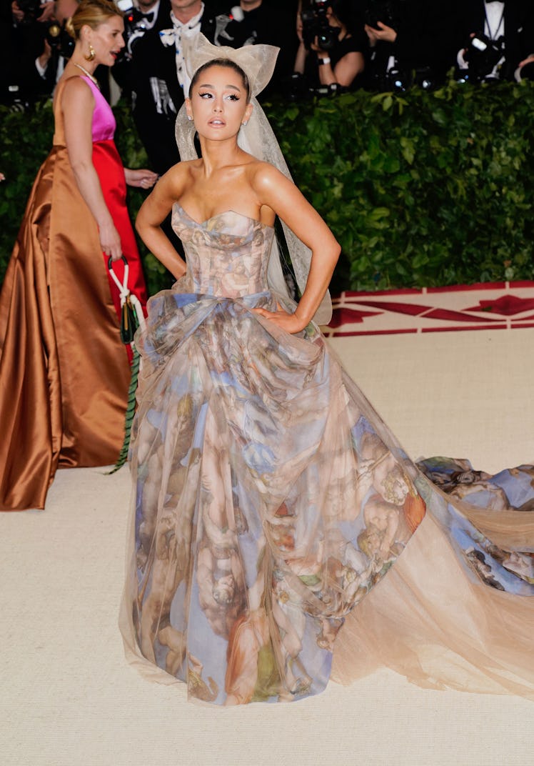 Ariana Grande attends the Heavenly Bodies: Fashion & The Catholic Imagination Costume Institute Gala...