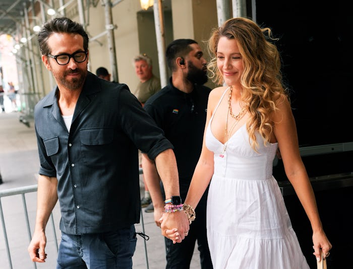 NEW YORK, NEW YORK - JUNE 11: Ryan Reynolds and Blake Lively depart the Beacon Hotel on June 11, 202...