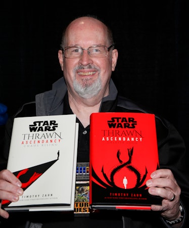 LAS VEGAS, NEVADA - OCTOBER 03:  Author Timothy Zahn holds copies of his "Star Wars: Thrawn Ascendan...
