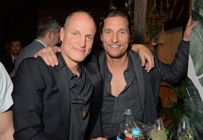 LONDON, ENGLAND - NOVEMBER 08: Woody Harrelson and Matthew McConaughey attend the launch party of ...