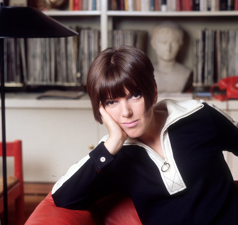 Circa 1965: Fashion guru and dress designer Mary Quant at her home.
