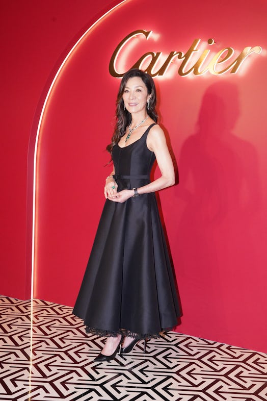 Michelle Yeoh attends Cartier event on April 13, 2023 in Hong Kong, China.