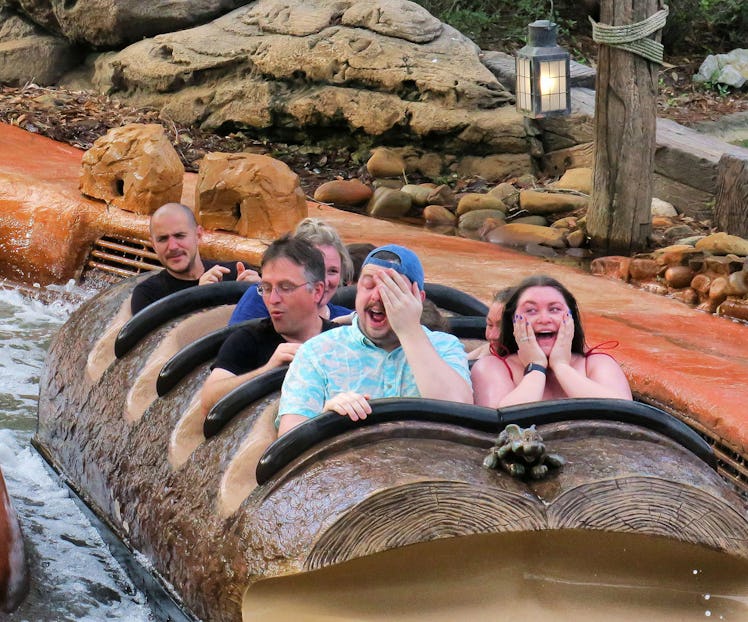 Guests enjoy Splash Mountain in the Magic Kingdom at Walt Disney World, Thursday, Dec. 7, 2022. The ...