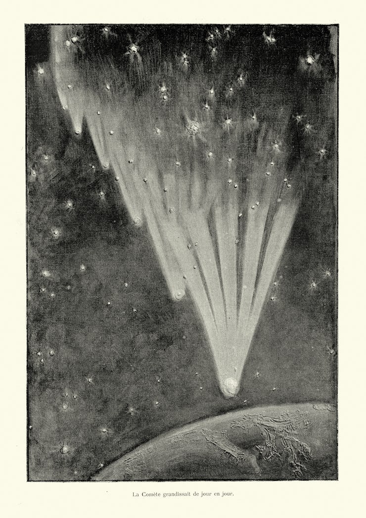 Vintage illustration from The end of the world. Part One, In the twenty-fifth century, Les Theories,...