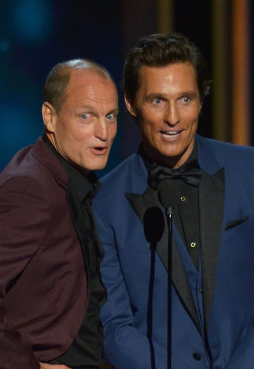 LOS ANGELES, CA - AUGUST 25:  Actors Woody Harrelson (L) and Matthew McConaughey speak onstage at th...