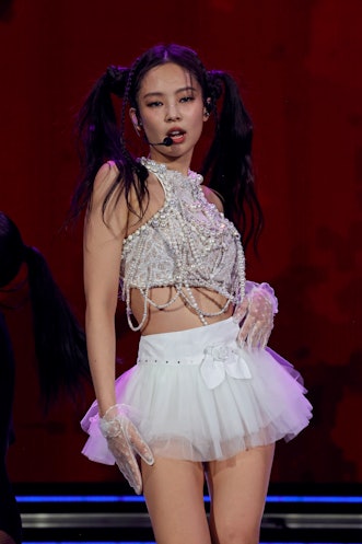 INDIO, CALIFORNIA - APRIL 15: Jennie of BLACKPINK performs at the Coachella Stage during the 2023 Co...