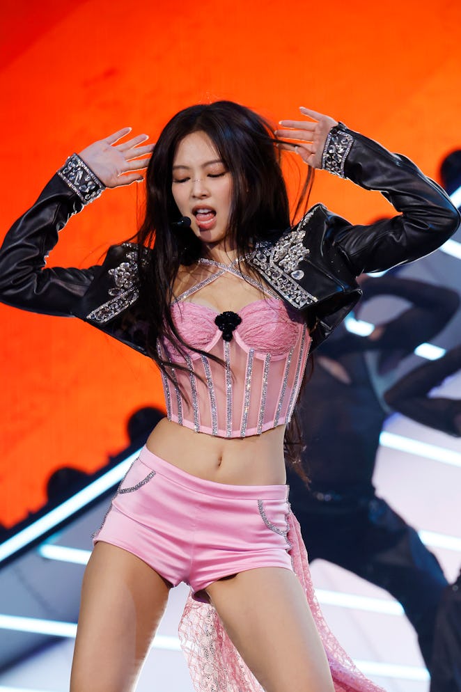 INDIO, CALIFORNIA - APRIL 15: Jennie of BLACKPINK performs at the Coachella Stage during the 2023 Co...