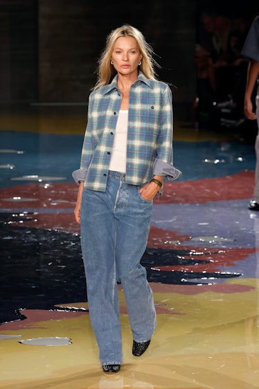 Fashion model Kate Moss walks the runway of the Bottega Veneta Fashion Show