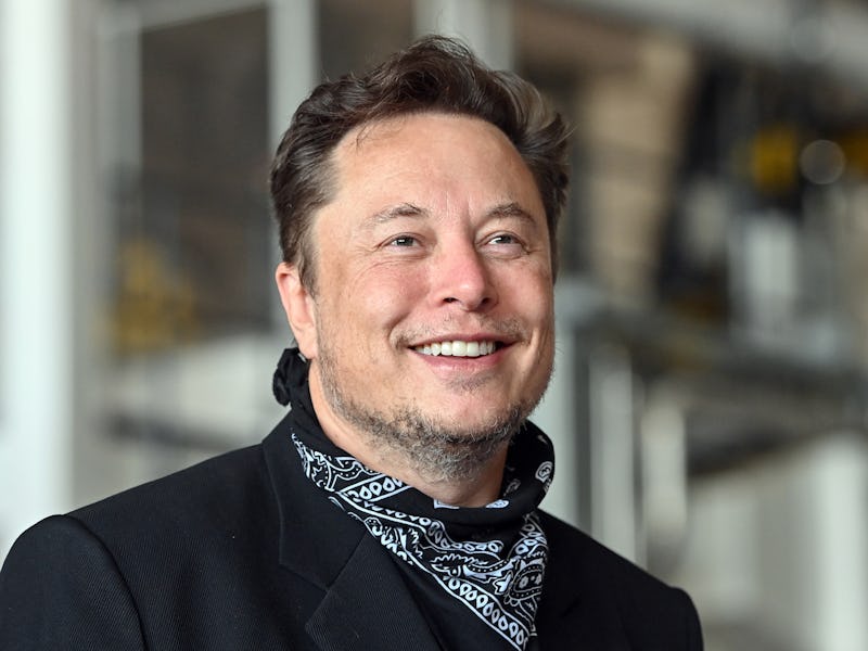 FILED - 13 August 2021, Brandenburg, Grünheide: Elon Musk, Tesla CEO, stands during a press event at...