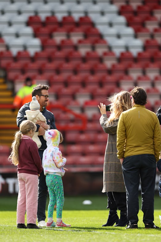 Ryan Reynolds brought all four kids to a soccer match.
