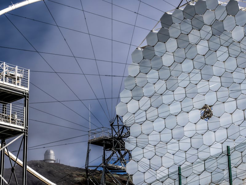 Reflecting telescope, (MAGIC). Several astronomical observatories have been built at Roque de Los Mu...