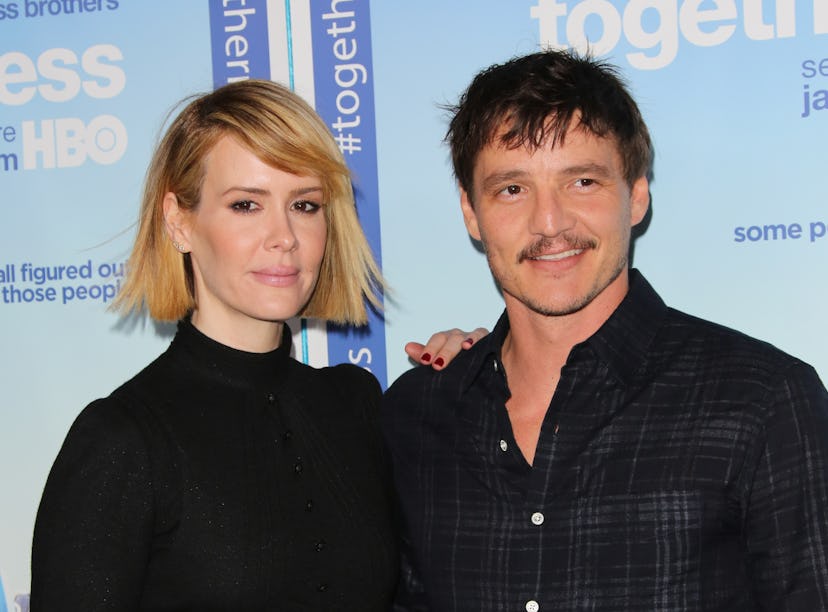 HOLLYWOOD, CA - JANUARY 06:  Actors Sarah Paulson (L) and Pedro Pascal (R) attend the premiere of HB...